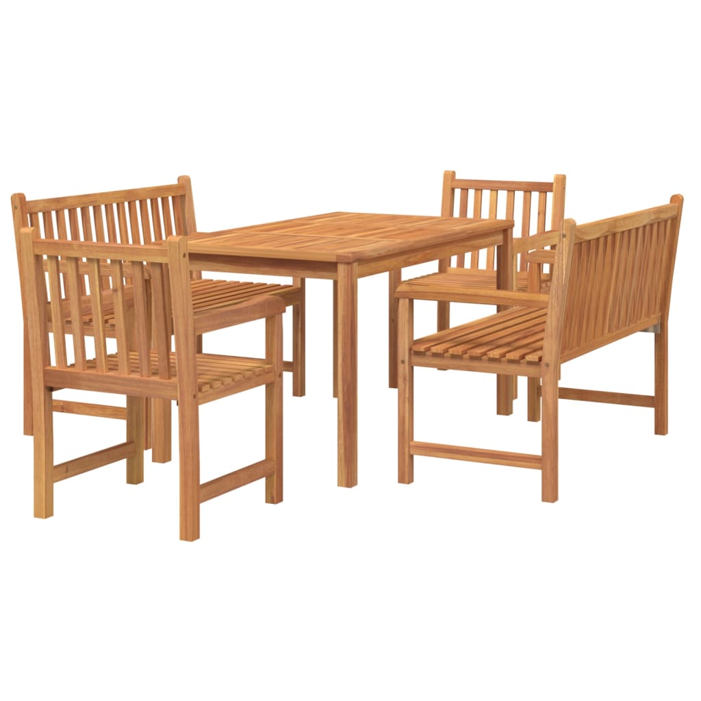 Set da Pranzo per Giardino 5 pz in Legno Massello di Teak | homemem39