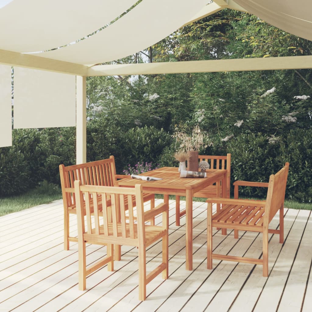 Set da Pranzo per Giardino 5 pz in Legno Massello di Teak | homemem39