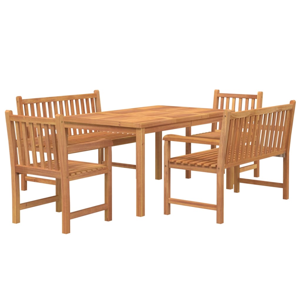 Set da Pranzo per Giardino 5 pz in Legno Massello di Teak | homemem39