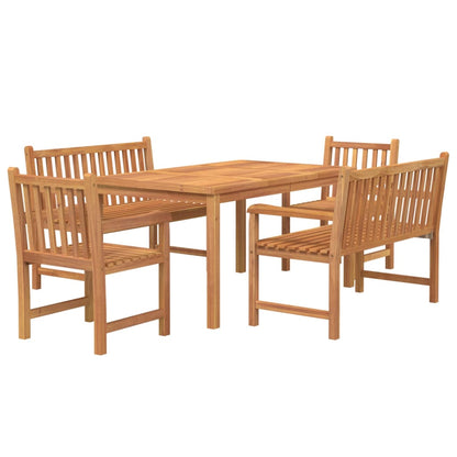 Set da Pranzo per Giardino 5 pz in Legno Massello di Teak | homemem39