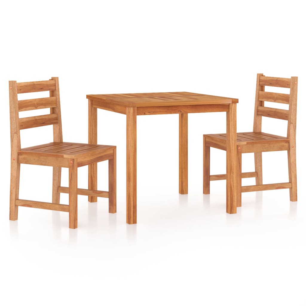Set da Pranzo per Giardino 3 pz in Legno Massello di Teak - homemem39