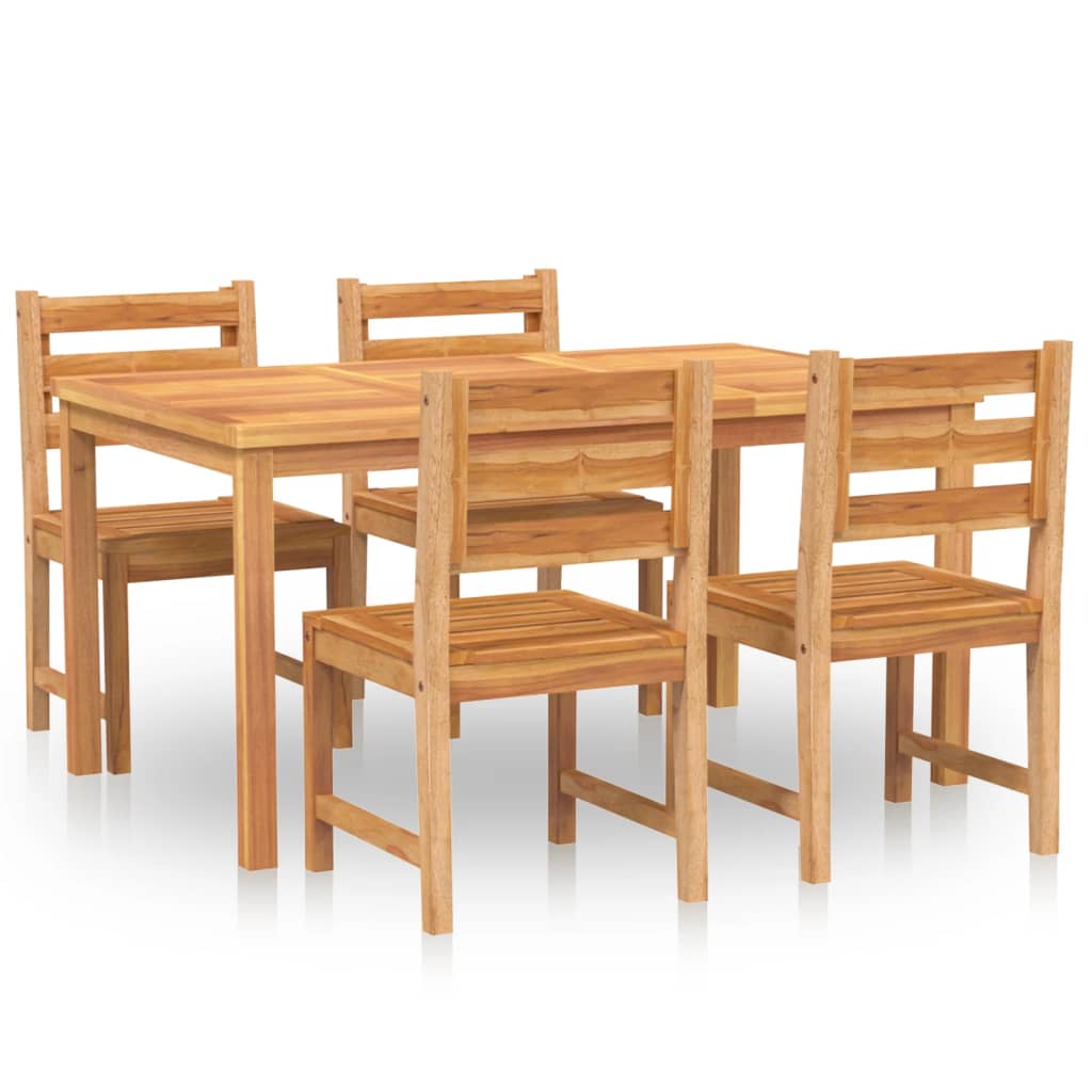 Set da Pranzo per Giardino 5 pz in Legno Massello di Teak - homemem39