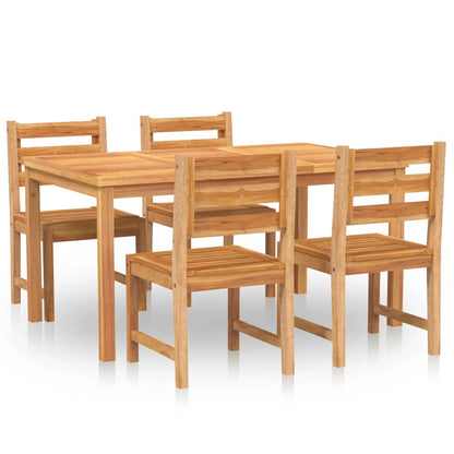 Set da Pranzo per Giardino 5 pz in Legno Massello di Teak - homemem39