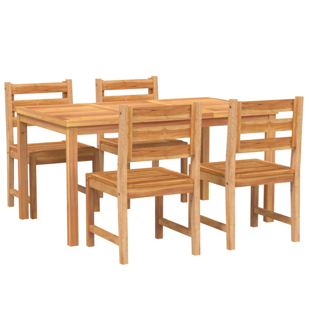 Set da Pranzo per Giardino 5 pz in Legno Massello di Teak - homemem39