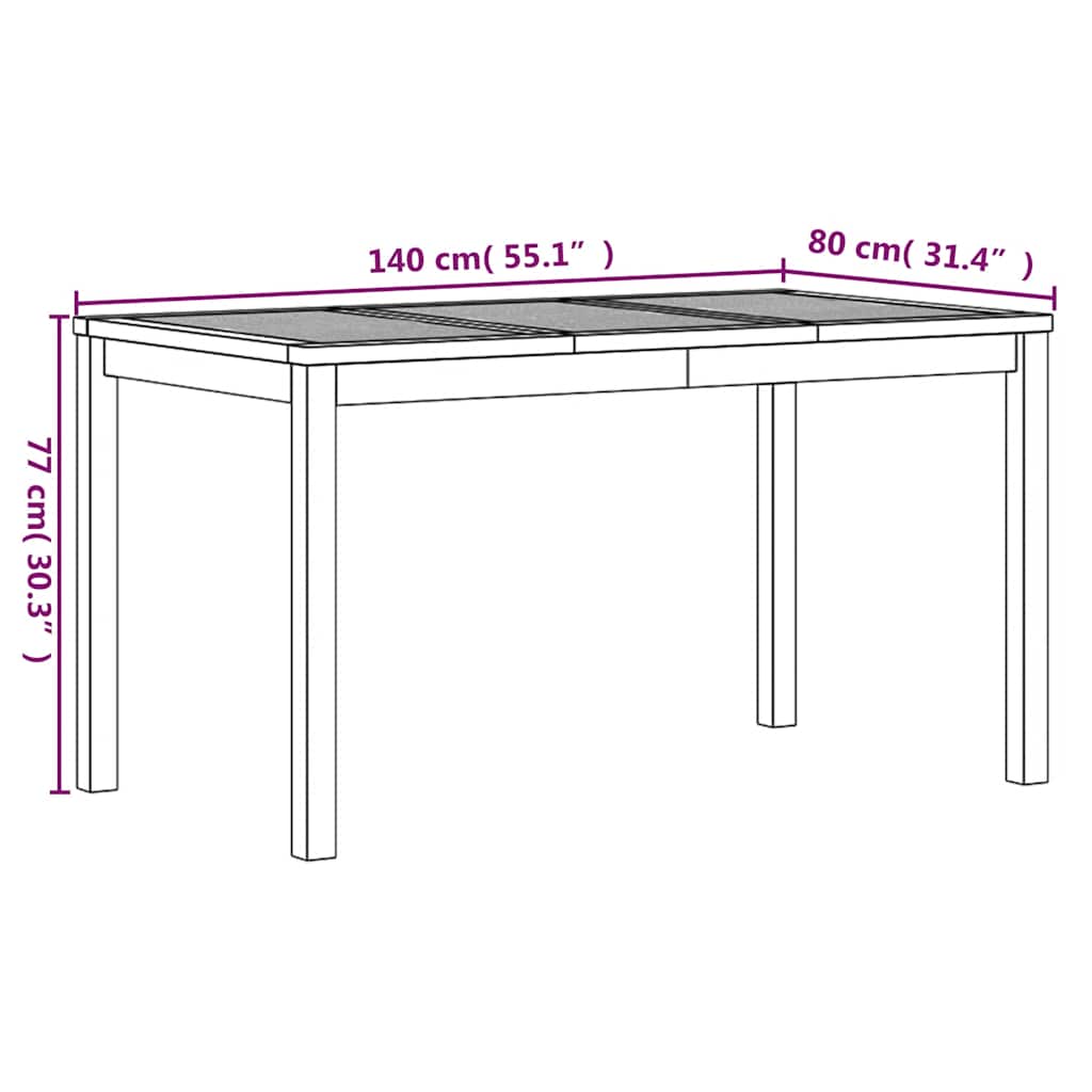 Set da Pranzo per Giardino 3 pz in Legno Massello di Teak | homemem39