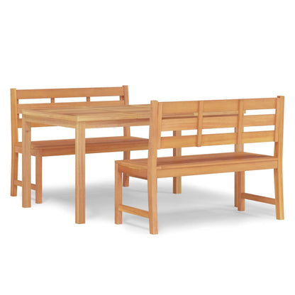 Set da Pranzo per Giardino 3 pz in Legno Massello di Teak | homemem39