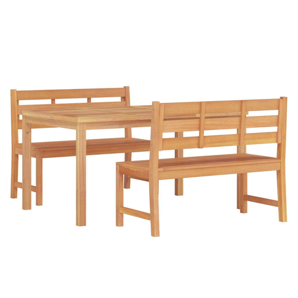 Set da Pranzo per Giardino 3 pz in Legno Massello di Teak | homemem39