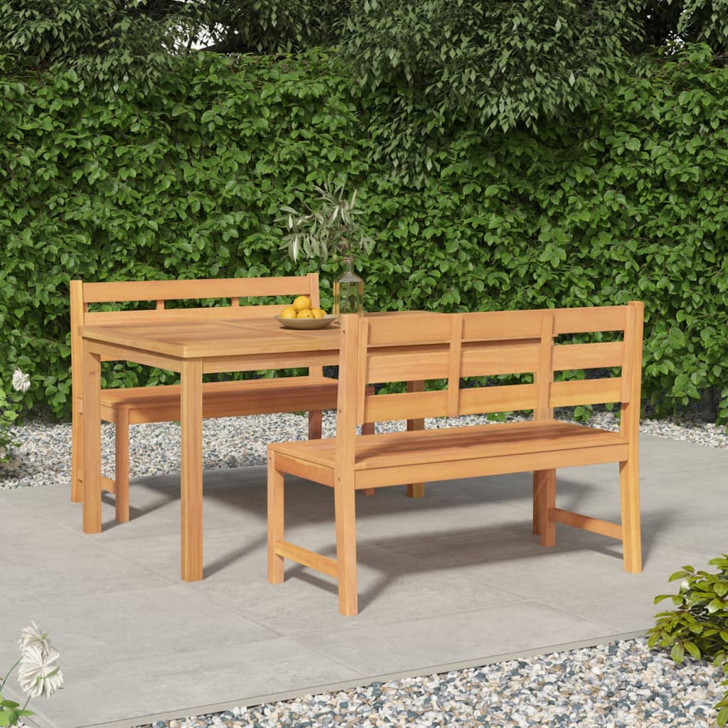 Set da Pranzo per Giardino 3 pz in Legno Massello di Teak | homemem39