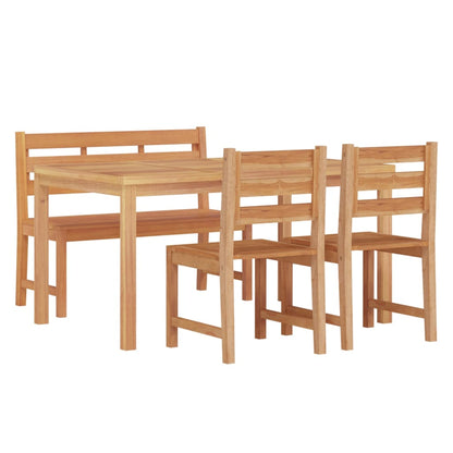 Set da Pranzo per Giardino 4 pz in Legno Massello di Teak | homemem39