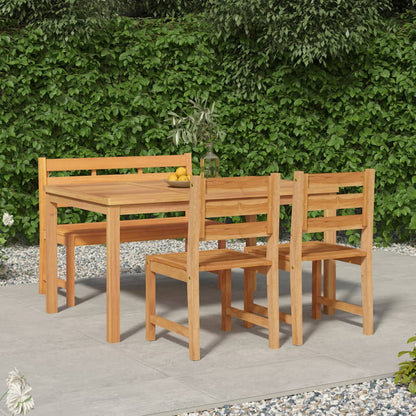 Set da Pranzo per Giardino 4 pz in Legno Massello di Teak | homemem39