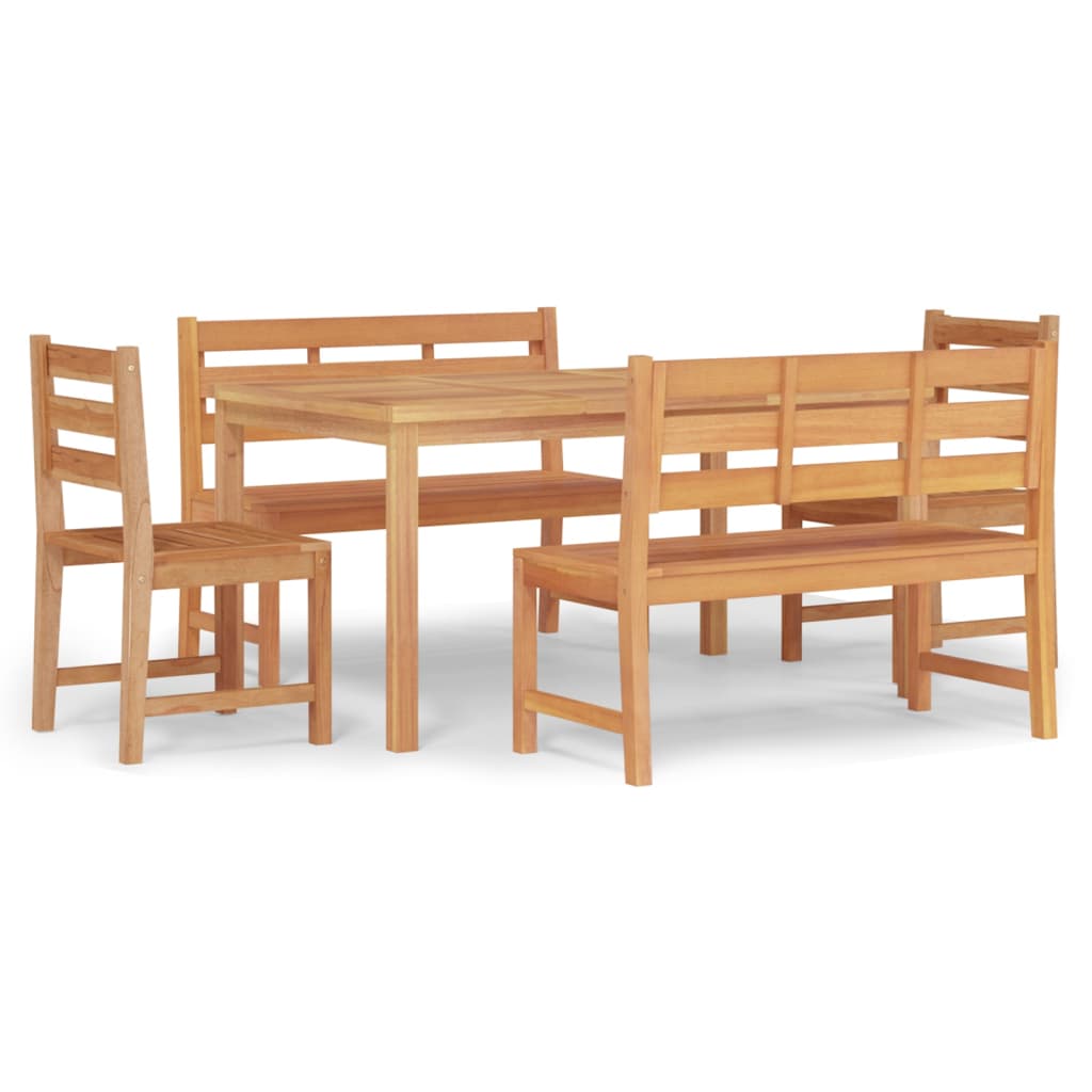 Set da Pranzo per Giardino 5 pz in Legno Massello di Teak | homemem39