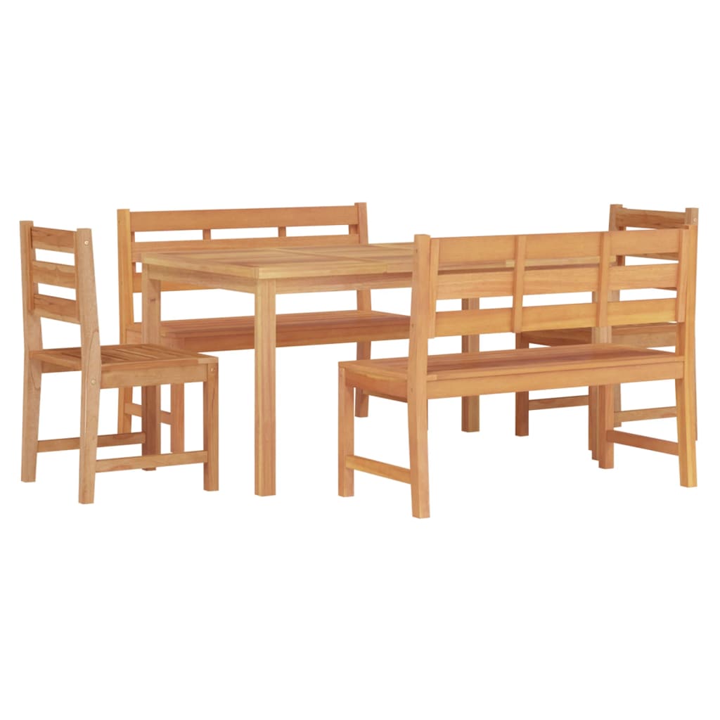 Set da Pranzo per Giardino 5 pz in Legno Massello di Teak | homemem39