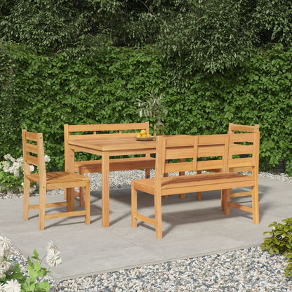 Set da Pranzo per Giardino 5 pz in Legno Massello di Teak | homemem39