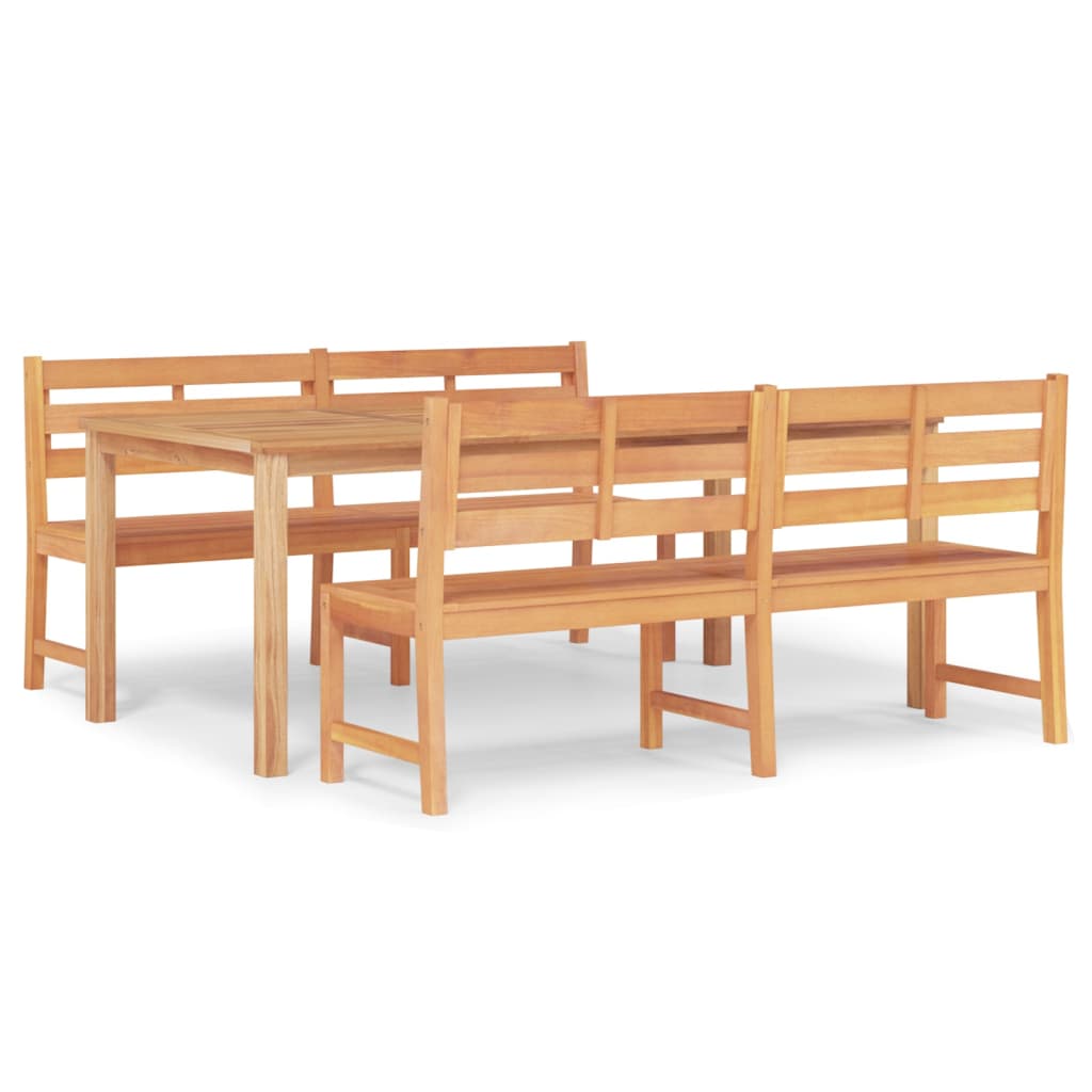 Set da Pranzo per Giardino 3 pz in Legno Massello di Teak | homemem39