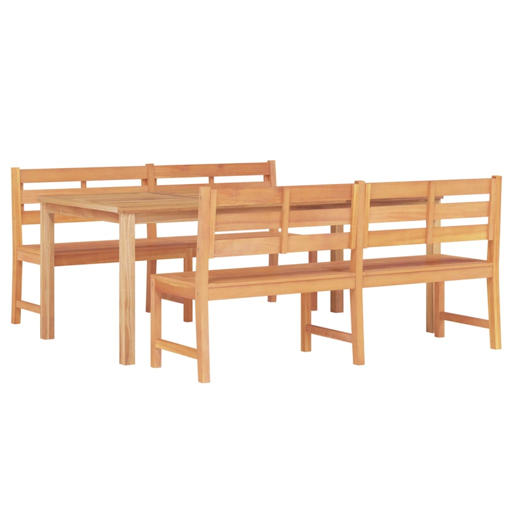 Set da Pranzo per Giardino 3 pz in Legno Massello di Teak | homemem39