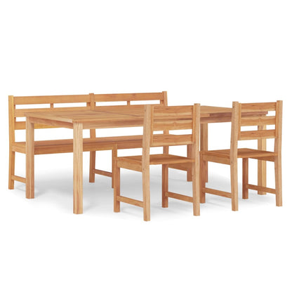 Set da Pranzo per Giardino 4 pz in Legno Massello di Teak | homemem39
