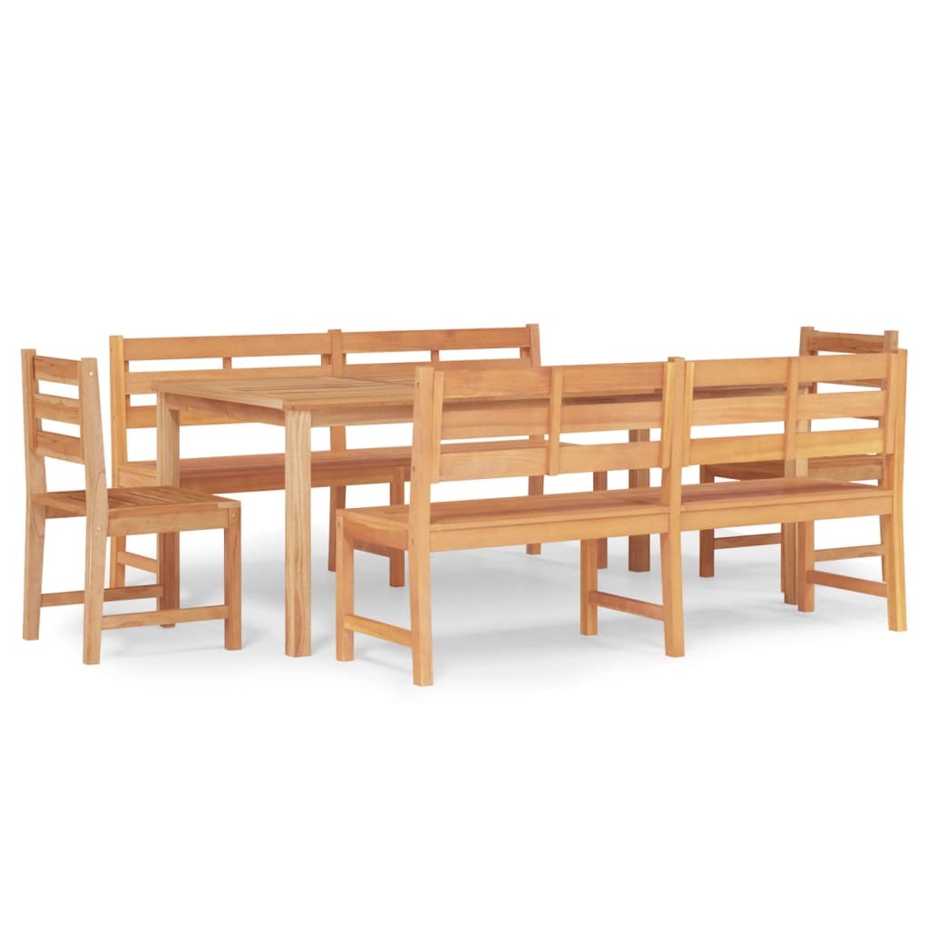 Set da Pranzo per Giardino 5 pz in Legno Massello di Teak | homemem39