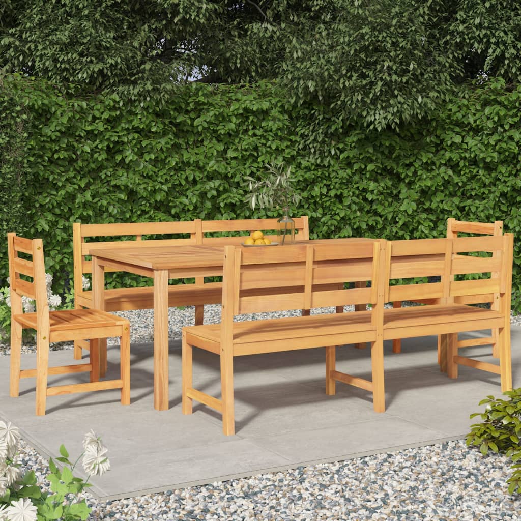 Set da Pranzo per Giardino 5 pz in Legno Massello di Teak | homemem39