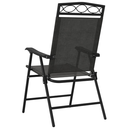 Sedie Giardino Pieghevoli 8 pz Acciaio Grigio Mélange Textilene - homemem39