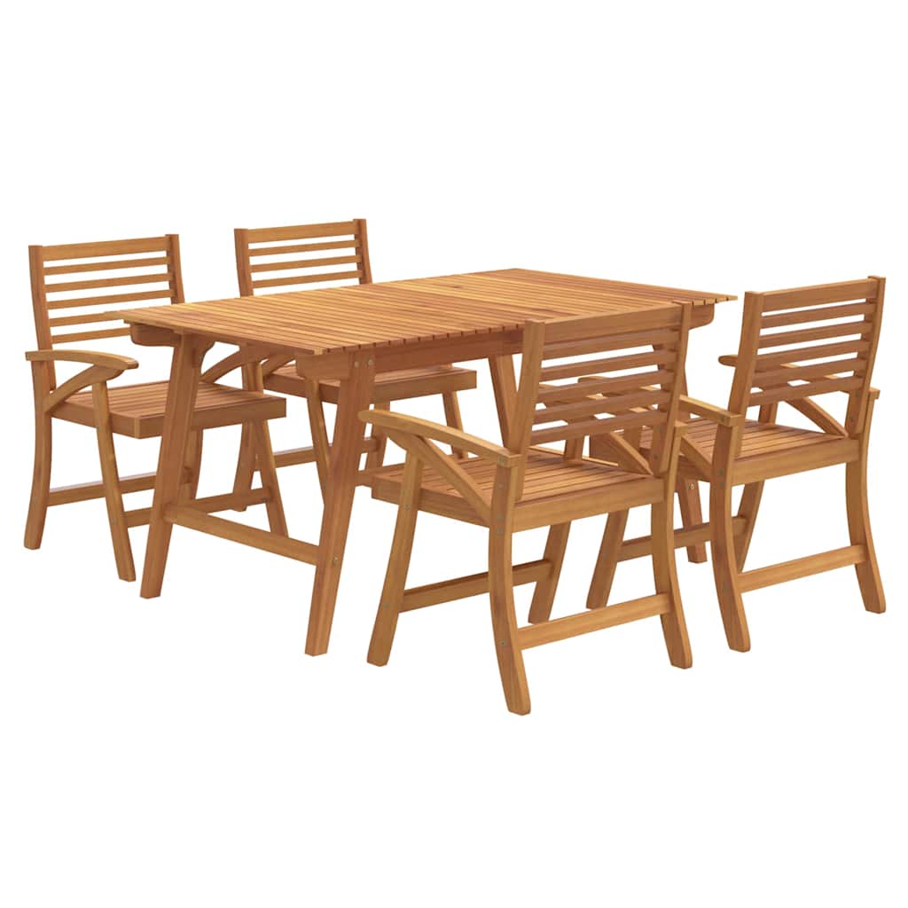 Set da Pranzo per Giardino 5 pz in Legno Massello di Acacia | homemem39