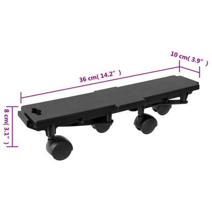 Carrelli da Trasloco con 4 Ruote 4 pz Neri Polipropilene 170 kg | homemem39