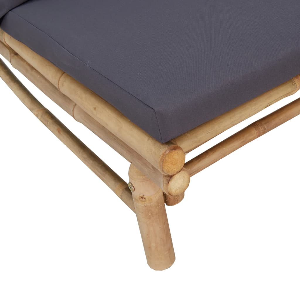 Set Salotto da Giardino 4pz con Cuscini Grigio Scuro Bambù | homemem39