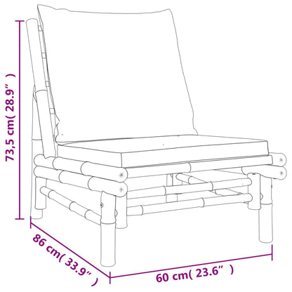 Set Salotto da Giardino 4pz con Cuscini Grigio Scuro Bambù | homemem39