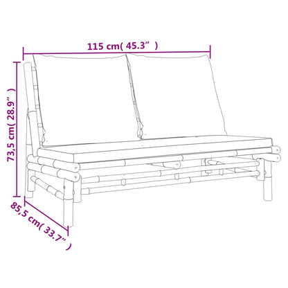 Set Salotto da Giardino 5pz con Cuscini Grigio Scuro Bambù | homemem39