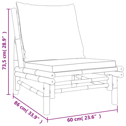 Set Salotto da Giardino 5pz con Cuscini Grigio Scuro Bambù | homemem39