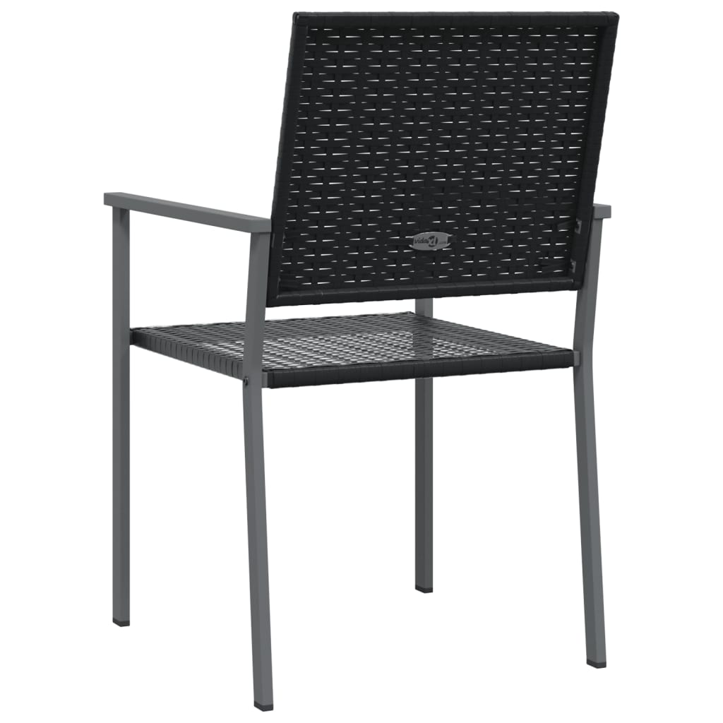 Sedie da Giardino 2 pz Nere 54x62,5x89 cm in Polyrattan - homemem39