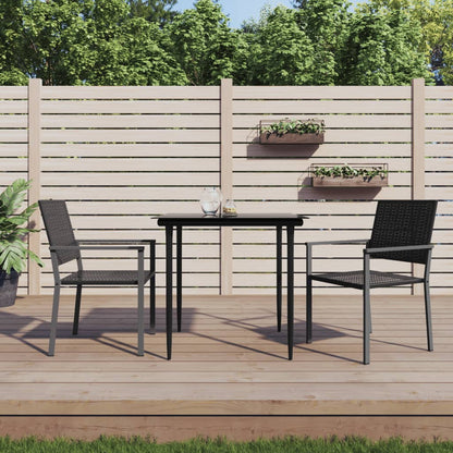 Sedie da Giardino 2 pz Nere 54x62,5x89 cm in Polyrattan - homemem39