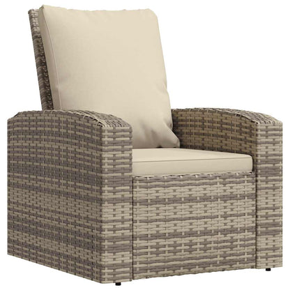 Poltrona Reclinabile Giardino Cuscini Marrone Chiaro Polyrattan - homemem39