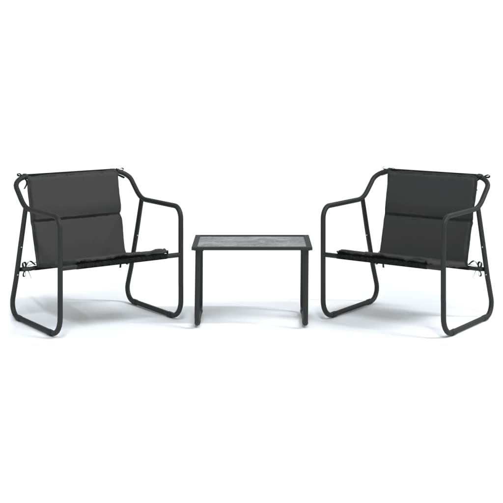 Set Salotto da Giardino 3 pz con Cuscini in Acciaio Antracite | homemem39