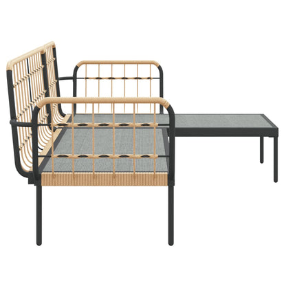 Set Salotto da Giardino 3pz con Cuscini Grigio Scuro Polyrattan | homemem39