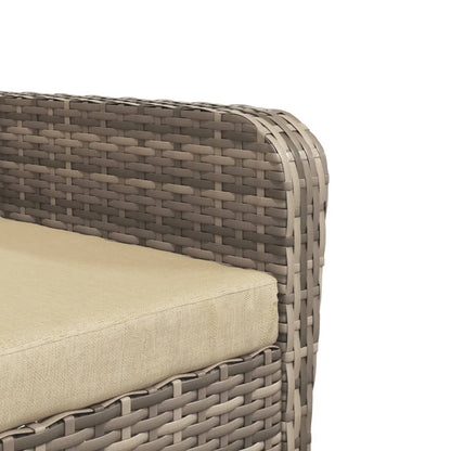 Garden Armchair with Footrest Polyrattan Light Brown