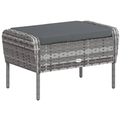 Poltrona da Giardino con Poggiapiedi Grigia in Polyrattan