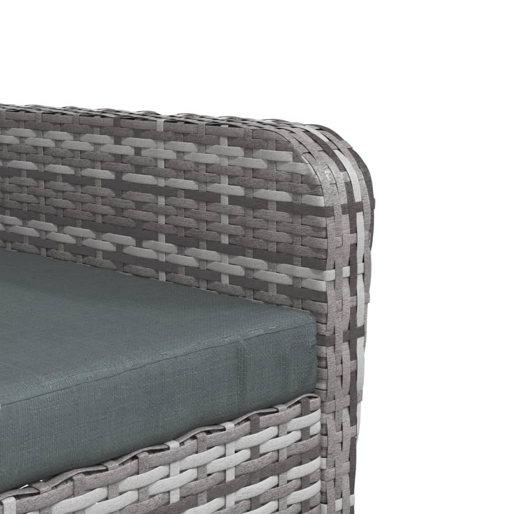 Poltrona da Giardino con Poggiapiedi Grigia in Polyrattan