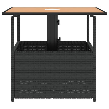 Tavolo Giardino Foro Ombrellone Nero 55x55x46,5 cm Polyrattan | homemem39