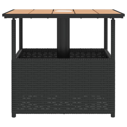 Tavolo Giardino Foro Ombrellone Nero 55x55x46,5 cm Polyrattan | homemem39