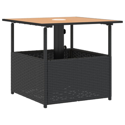 Tavolo Giardino Foro Ombrellone Nero 55x55x46,5 cm Polyrattan | homemem39