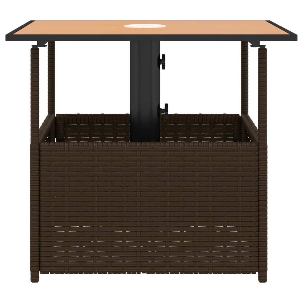 Tavolo Giardino Foro Ombrellone Marrone 55x55x46,5cm Polyrattan | homemem39