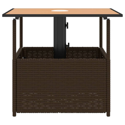 Tavolo Giardino Foro Ombrellone Marrone 55x55x46,5cm Polyrattan | homemem39