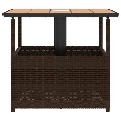 Tavolo Giardino Foro Ombrellone Marrone 55x55x46,5cm Polyrattan | homemem39