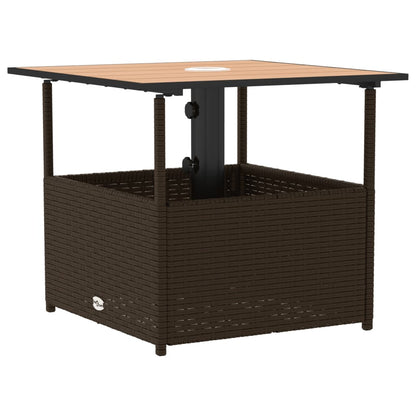 Tavolo Giardino Foro Ombrellone Marrone 55x55x46,5cm Polyrattan | homemem39
