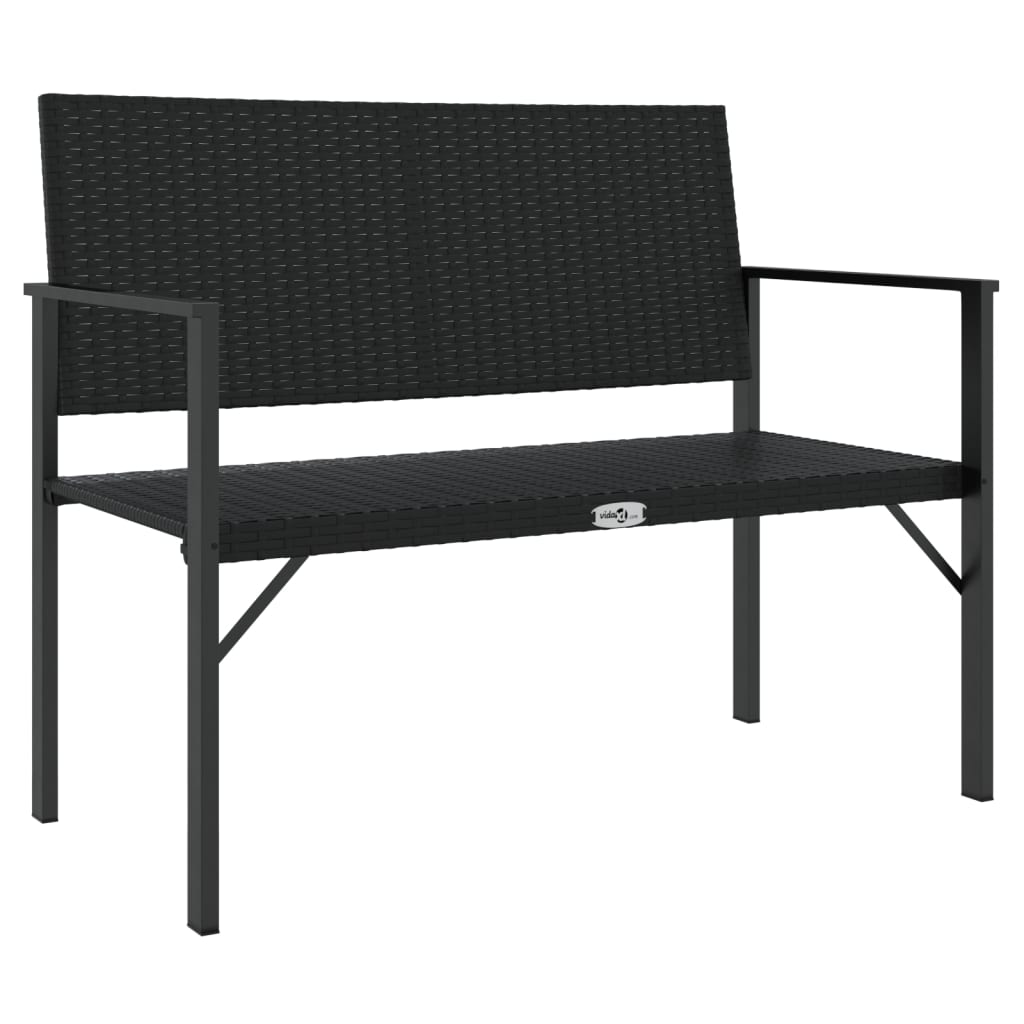 Panca da Giardino a 2 Posti in Polyrattan Nero | homemem39
