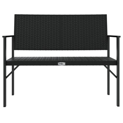 Panca da Giardino a 2 Posti in Polyrattan Nero | homemem39