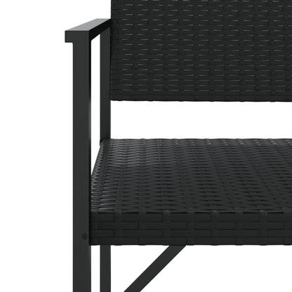 Panca da Giardino a 2 Posti in Polyrattan Nero | homemem39