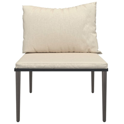 Divano Centrale da Giardino con Cuscini in Polyrattan Grigio | homemem39