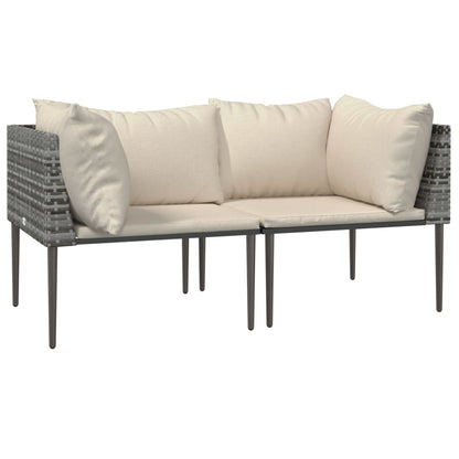 Divani Angolari da Giardino con Cuscini 2pz Polyrattan Grigio | homemem39