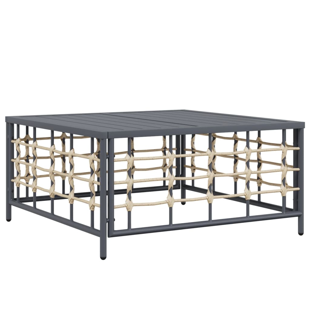 Tavolo da Giardino Antracite 70x70x34 cm in Polyrattan | homemem39